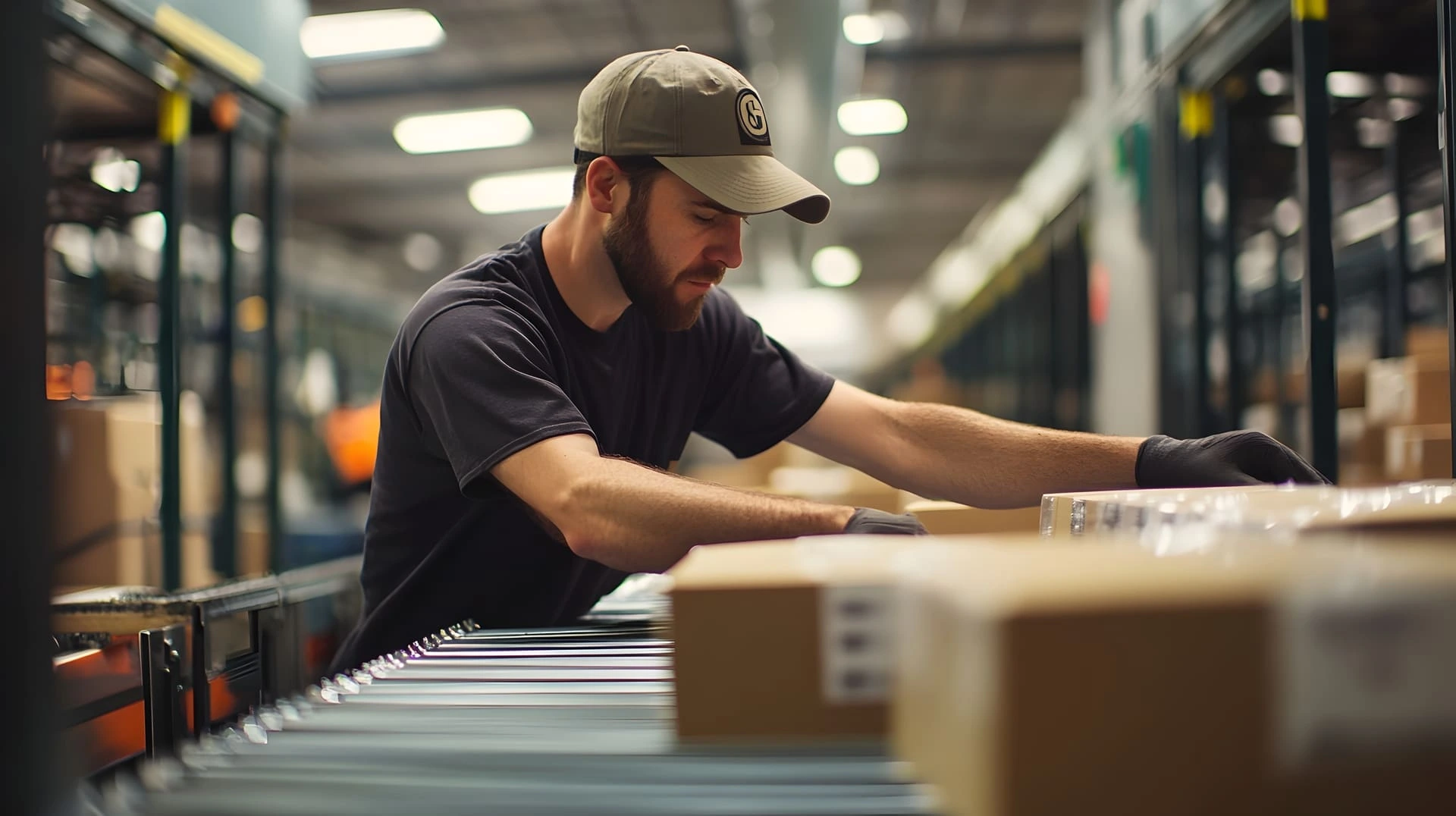 Personne en train de préparer des colis